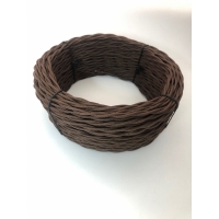 Ретро провод витой в декоративной текстильной оплетке 3х4 мм2 шоколадный Царский Стиль RS-21-82